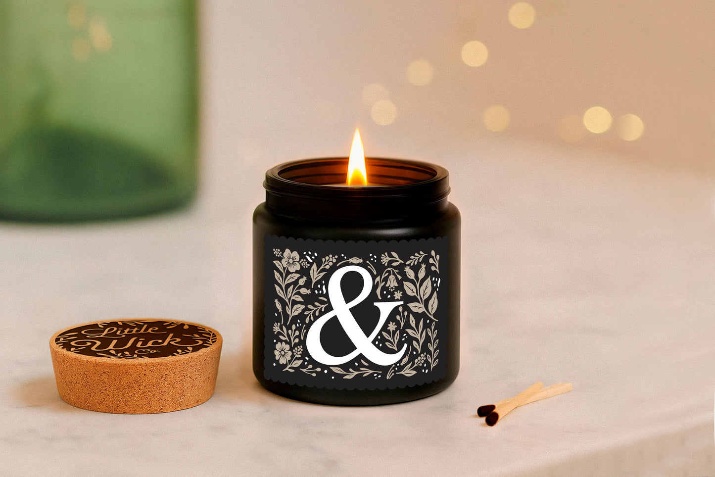 Alphabet Initial Candle • A - Z • Scented Black Glass Jar Candle