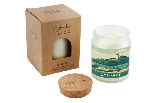 Godrevy Scented Glass Jar Candle • Cornwall • Cornish Gift • Coastal Living • Gift Box