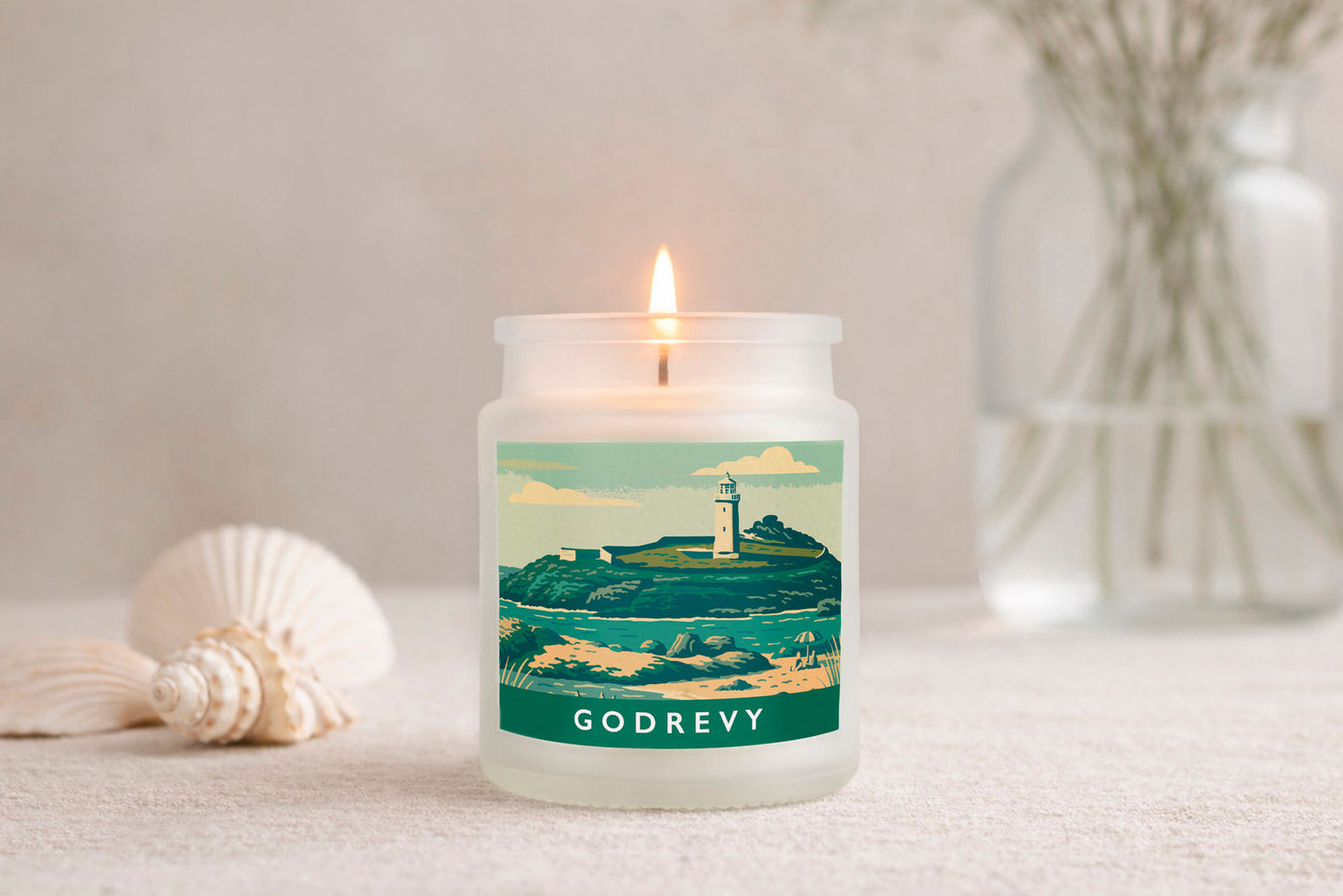 Godrevy Scented Glass Jar Candle • Cornwall • Cornish Gift • Coastal Living • Gift Box