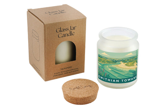 Gwithian Towans Scented Glass Jar Candle • Cornwall • Cornish Gift • Coastal Living • Gift Box