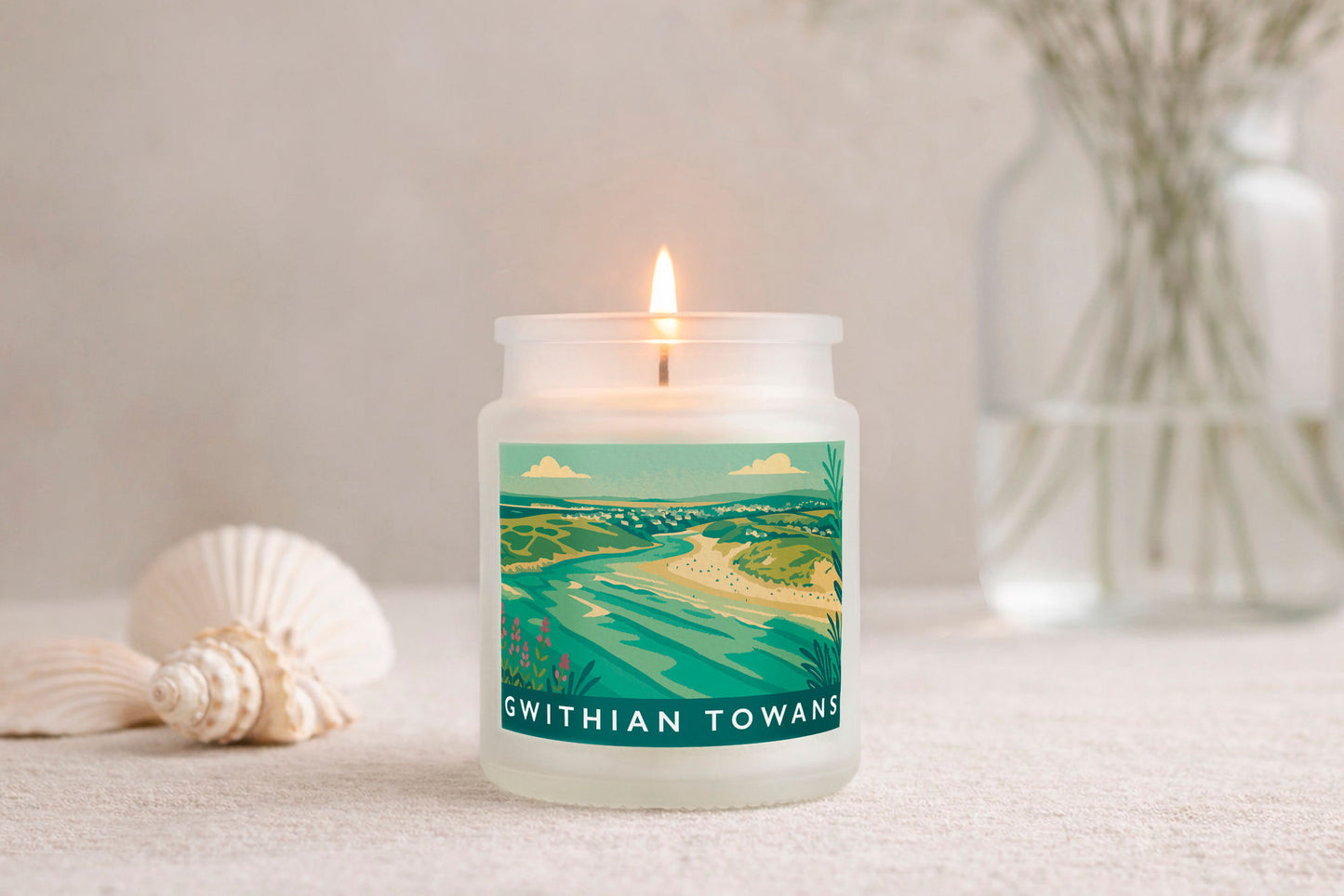 Gwithian Towans Scented Glass Jar Candle • Cornwall • Cornish Gift • Coastal Living • Gift Box