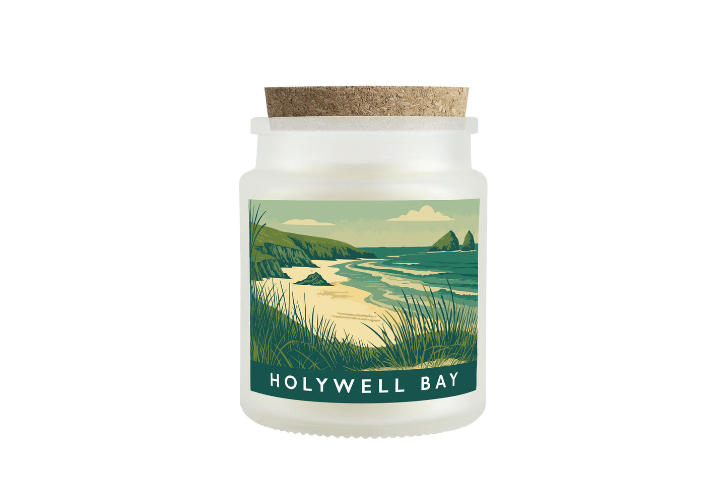Holywell Bay Scented Glass Jar Candle • Cornwall • Cornish Gift • Coastal Living • Gift Box