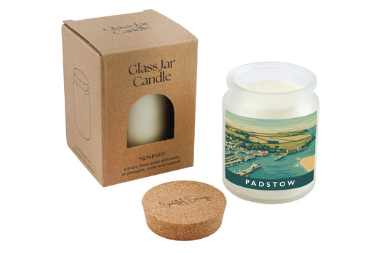 Padstow Scented Glass Jar Candle • Cornwall • Cornish Gift • Coastal Living • Gift Box