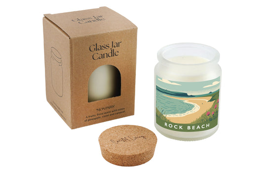 Rock Beach Scented Glass Jar Candle • Cornwall • Cornish Gift • Coastal Living • Gift Box