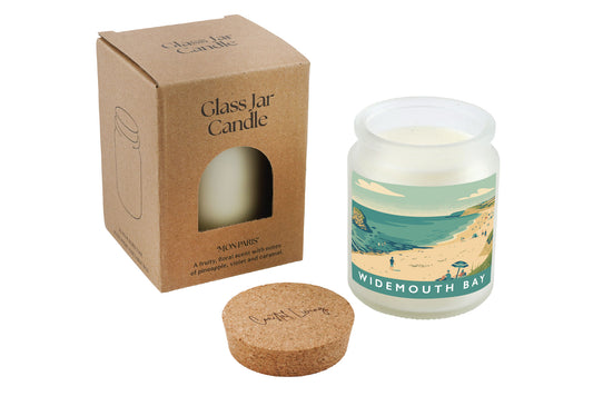 Widemouth Bay Scented Glass Jar Candle • Cornwall • Cornish Gift • Coastal Living • Gift Box