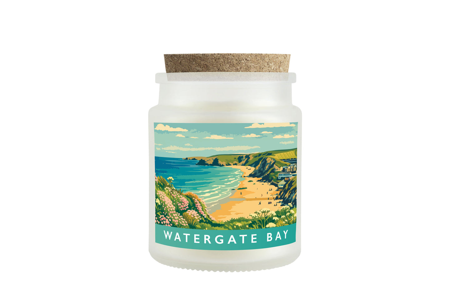 Watergate Bay Scented Glass Jar Candle • Cornwall Beach • Cornish Gift • Coastal Living • Gift Box