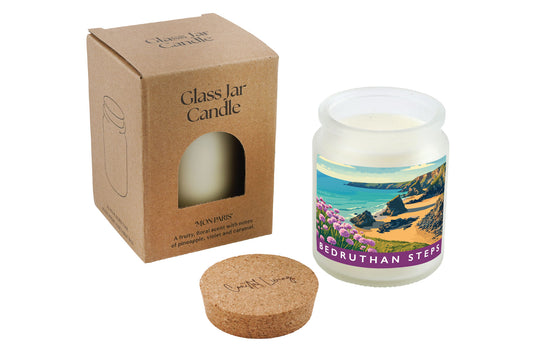 Bedruthan Steps Scented Glass Jar Candle • Cornwall Beach • Cornish Gift • Coastal Living • Gift Box
