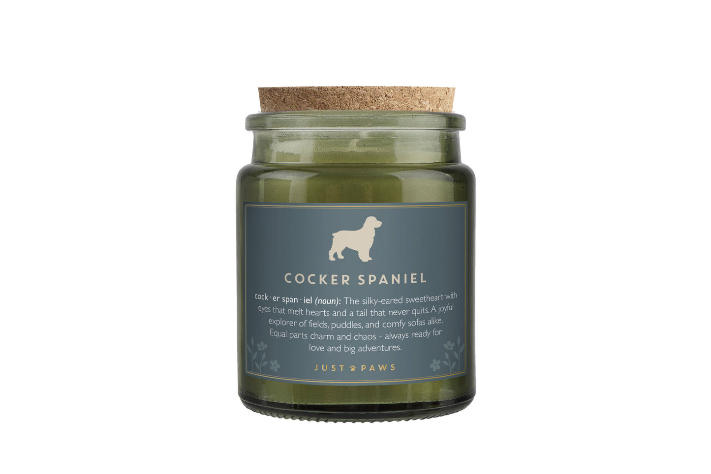Green Jar Candle • “Cocker Spaniel Definition” • Scented Jar Candle • Gift for Her •  Gifts for Him • Home Decor | Dog Enthusiast