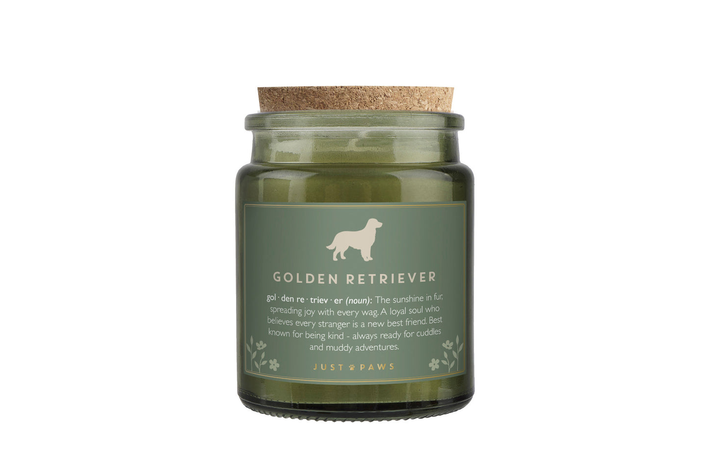 Green Jar Candle • "Golden Retriever Definition" • Scented Jar Candle • Gift for Her •  Gifts for Him • Home Decor | Dog Enthusiast