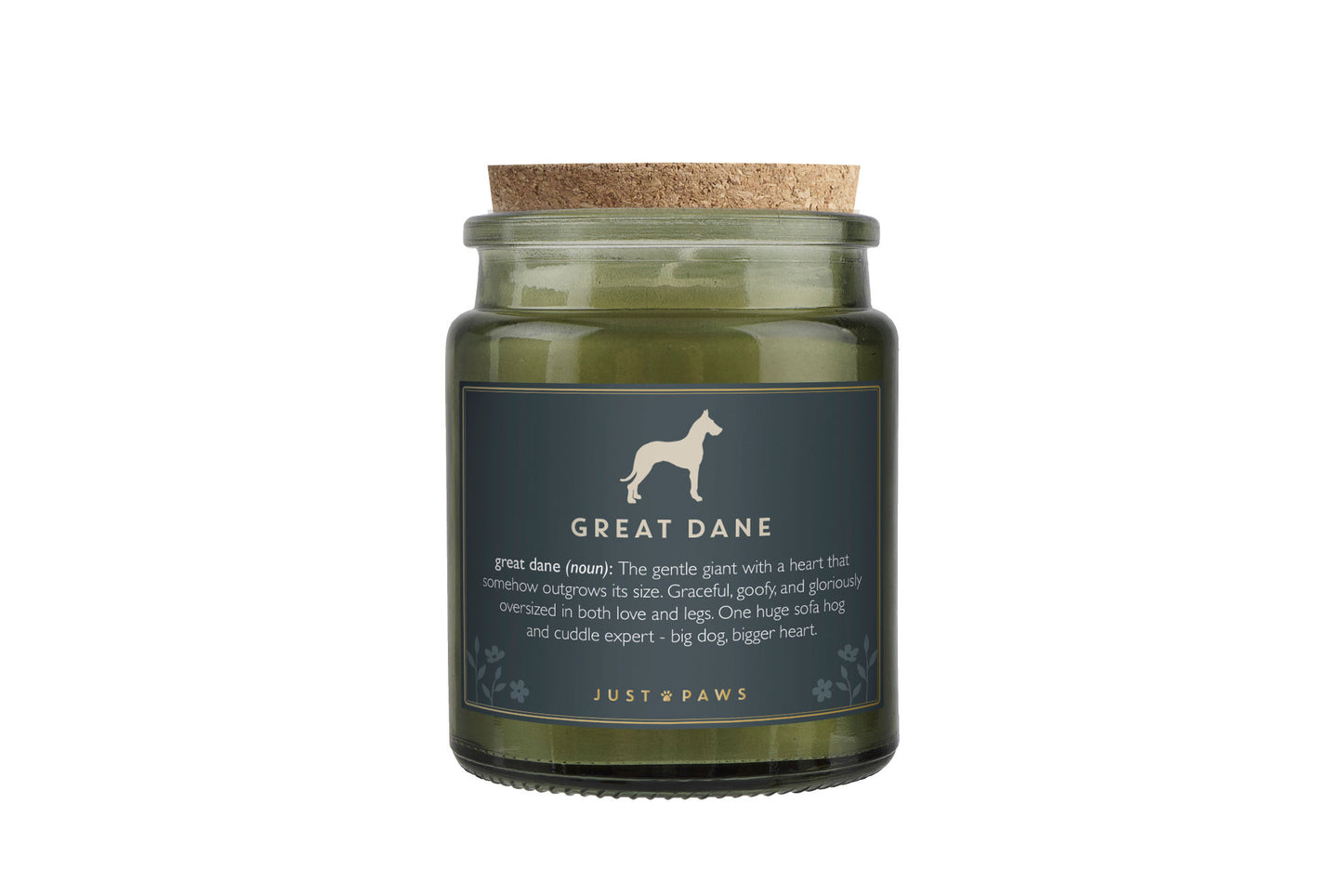 Green Jar Candle • "Great Dane Definition" • Scented Jar Candle • Gift for Her •  Gifts for Him • Home Decor | Dog Enthusiast