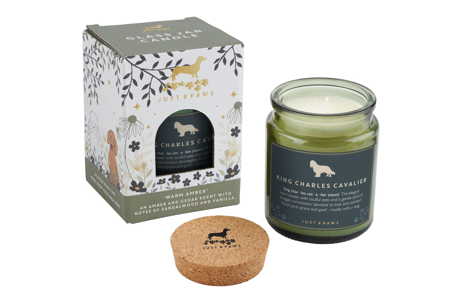 Green Jar Candle • "King Charles Cavalier Definition" • Scented Jar Candle • Gift for Her •  Gifts for Him • Home Decor | Dog Enthusiast