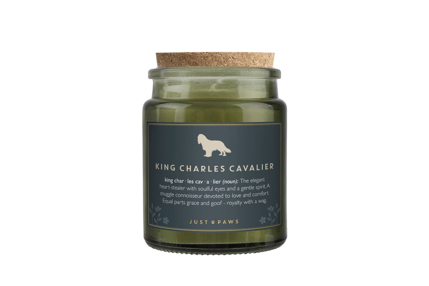 Green Jar Candle • "King Charles Cavalier Definition" • Scented Jar Candle • Gift for Her •  Gifts for Him • Home Decor | Dog Enthusiast
