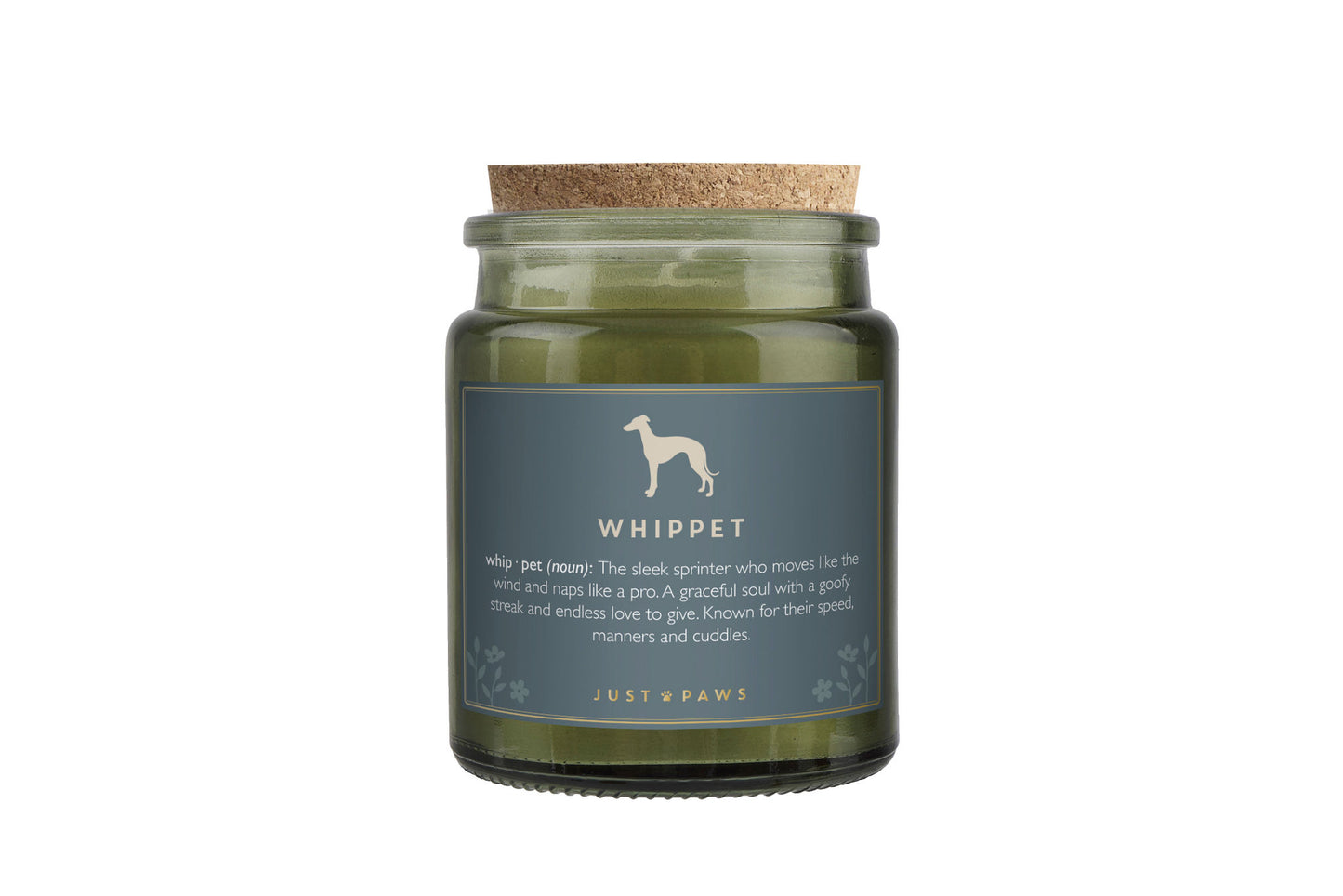 Green Jar Candle • "Whippet Definition" • Scented Jar Candle • Gift for Her •  Gifts for Him • Home Decor | Dog Enthusiast