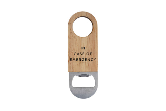 Wooden Travel Bottle Opener 'In Case Of Emergency' | Bar Accessory | Travel | Camping
