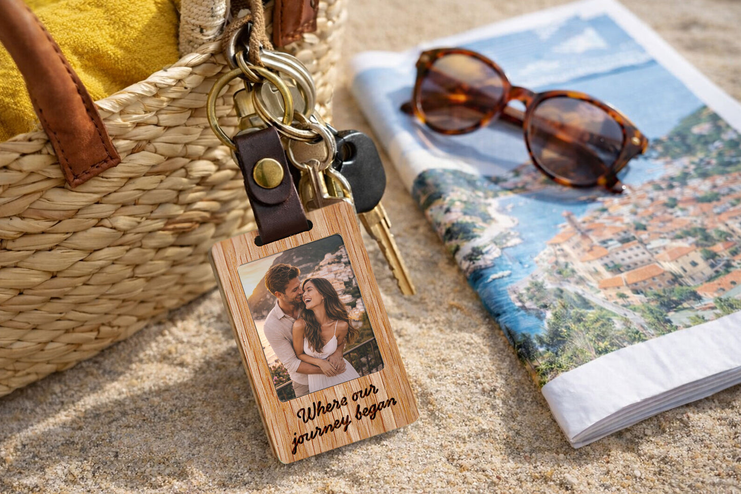Bon Voyage 'Where Our Journey Began' Photo Holder Keyring | Accessory | Memories | Travel