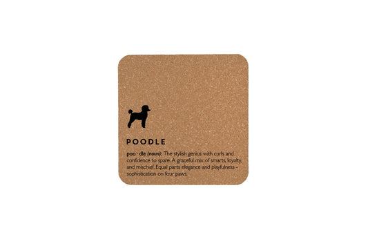 Just Paws Poodle Definition Square Cork Coaster | Tableware | Homeware | Eco Friendly