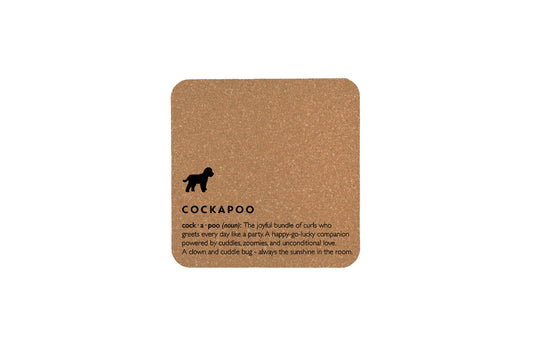 Just Paws Cockapoo Definition Square Cork Coaster | Tableware | Homeware | Eco Friendly