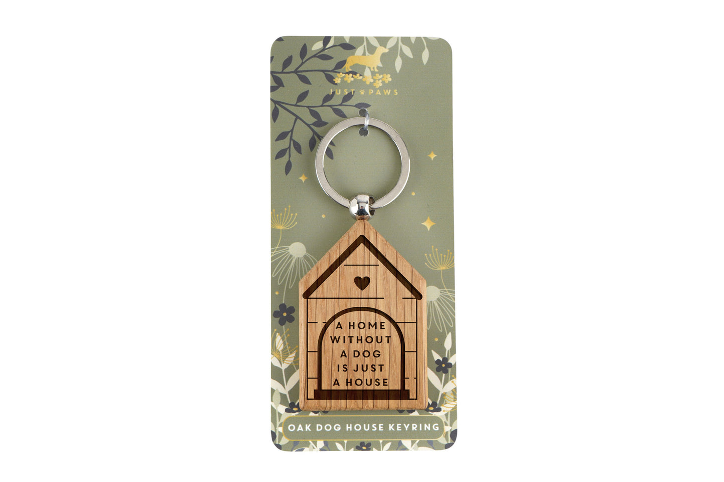 Dog House Shaped Keyring - 'A Home Without A Dog Is Just A House' | Keys | Key Accessory | Dog Keyring | Pet Accessory