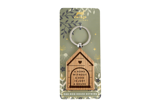 Wooden Dog Keyring – “A Home Without A Dog Is Just A House” Pet Accessory