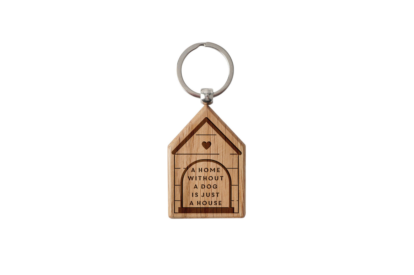 Dog House Shaped Keyring - 'A Home Without A Dog Is Just A House' | Keys | Key Accessory | Dog Keyring | Pet Accessory