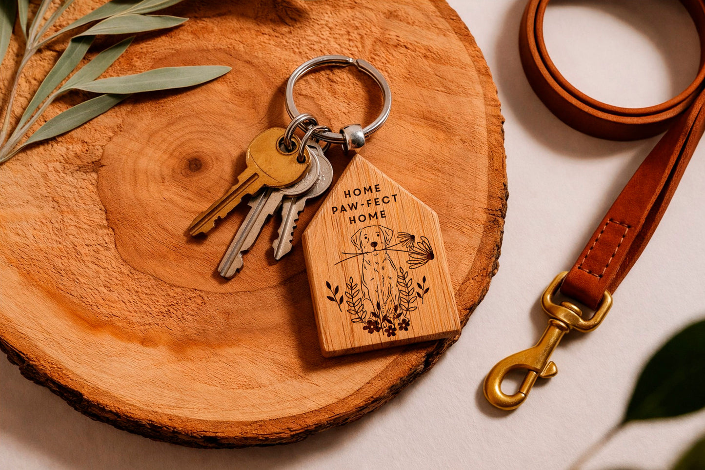 Dog House Shaped Keyring - 'Home Paw-fect Home' | Keys | Key Accessory | Dog Keyring | Pet Accessory