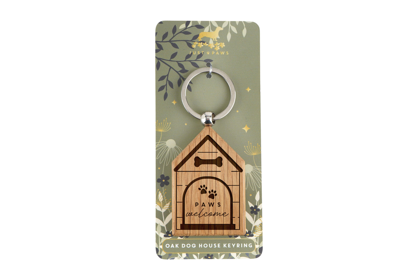 Dog House Shaped Keyring - 'Paws Welcome' | Keys | Key Accessory | Dog Keyring | Pet Accessory
