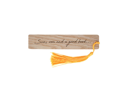 Bon Voyage 'Sun, Sea and A Good Book' Oak Bookmark | Reading | Book Accessory