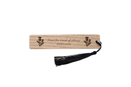 Oak Bookmark – Scottish Thistle, 'From The Land Of Stories Scotland' – Book Lover Gift