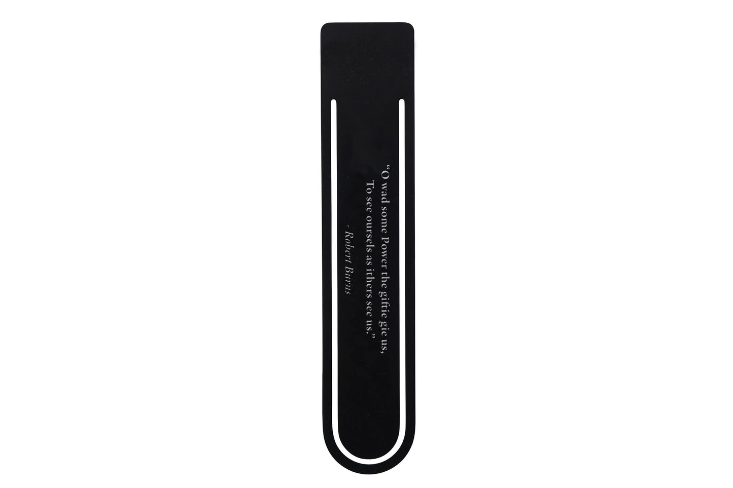 Black Metal Bookmark 'O Wad Some Power...' | Reading Gift | Book Lover | Scotland