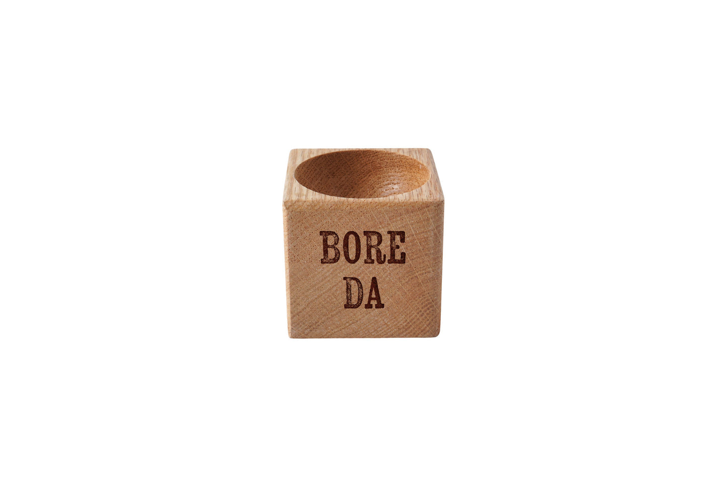 No Place Like Wales 'Bore Da' Oak Egg Cup In Gift Box | Breakfast | Homeware | Kitchenware