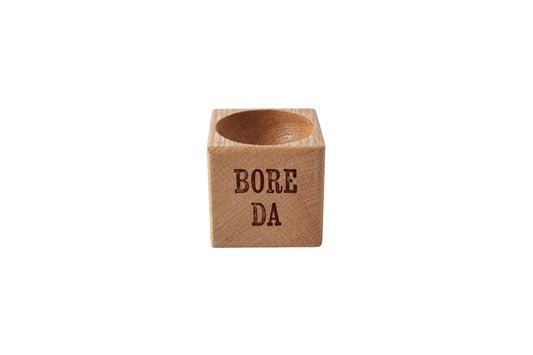 No Place Like Wales 'Bore Da' Oak Egg Cup In Gift Box | Breakfast | Homeware | Kitchenware