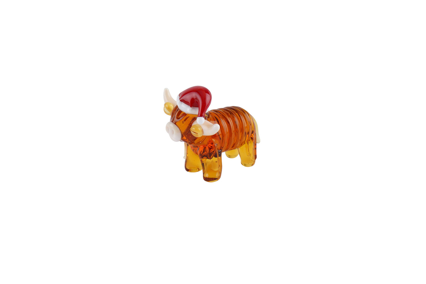 Artisan Glass Christmas Highland Cow In Gift Box  • Decoration • Ornament • Collectable • Home Decor