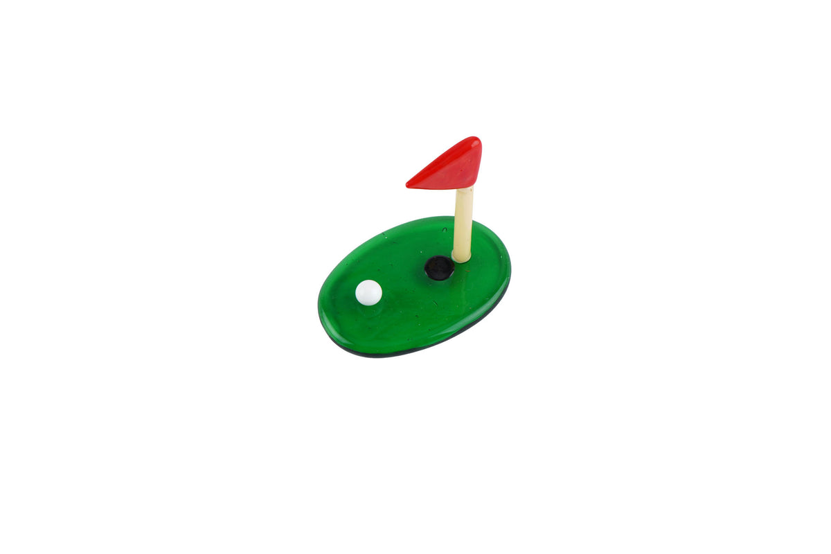 Artisan Glass Golf Green In Gift Box • Decoration • Ornament • Collectable • Home Decor