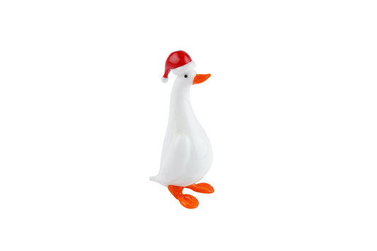 Artisan Glass Christmas Duck In Gift Box • Decoration • Ornament • Collectable • Home Decor