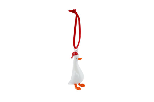 Artisan Glass Christmas Duck Hanging Decoration In Gift Box  • Decoration • Ornament • Collectable • Home Decor