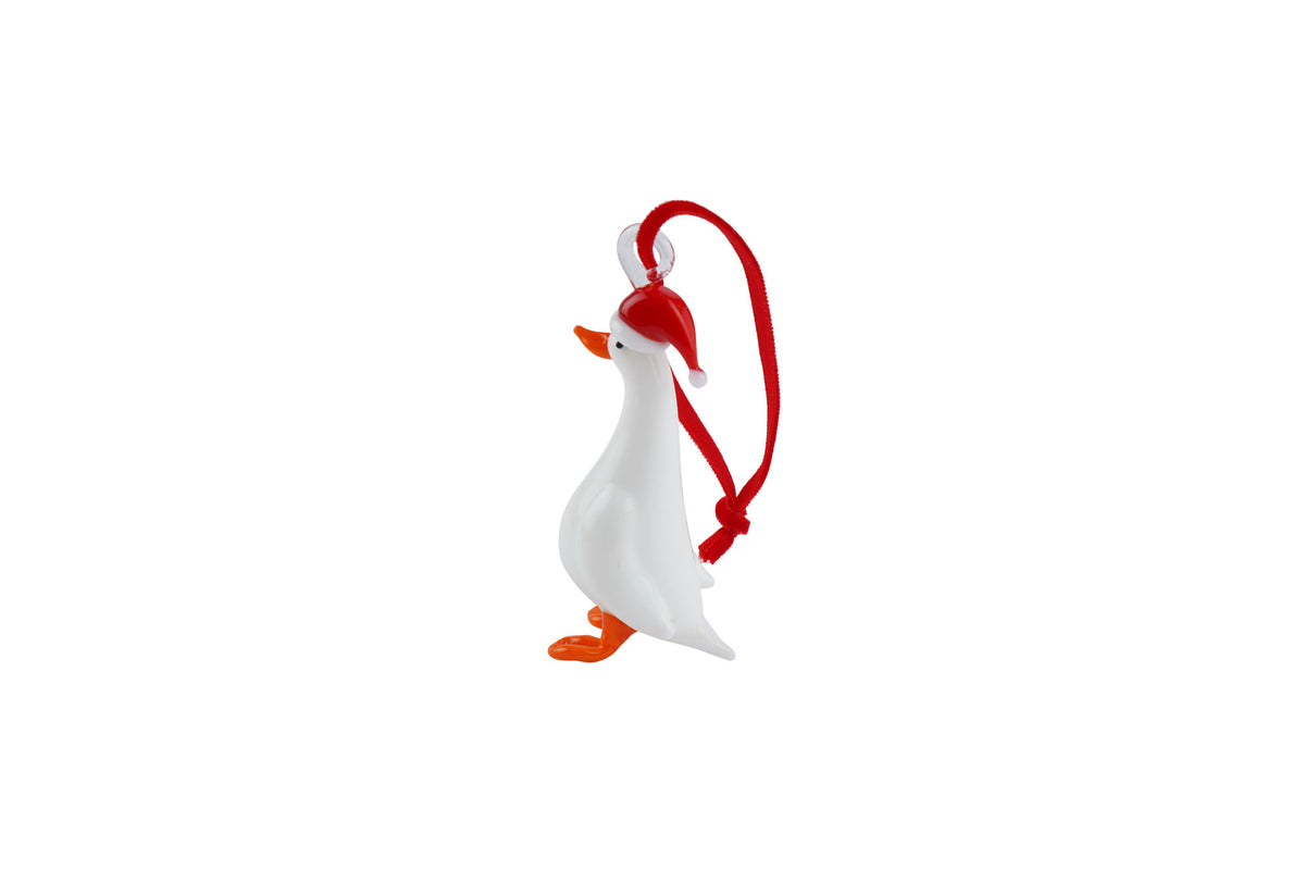 Artisan Glass Christmas Duck Hanging Decoration In Gift Box  • Decoration • Ornament • Collectable • Home Decor