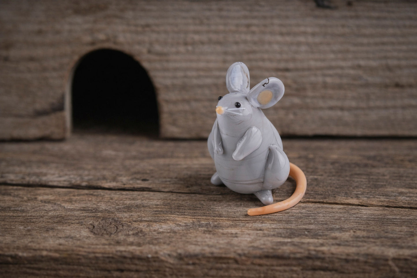 Artisan Glass Mouse In Gift Box • Decoration • Ornament • Collectable • Home Decor