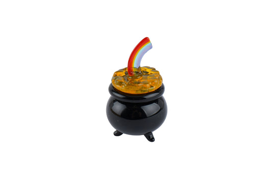 Artisan Glass Pot Of Gold In Gift Box • Decoration • Ornament • Collectable • Home Decor