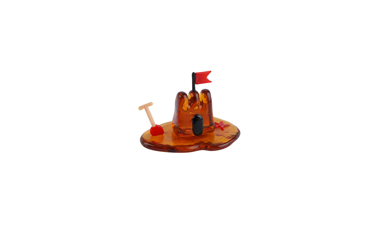 Artisan Glass Sandcastle In Gift Box • Decoration • Ornament • Collectable • Home Decor