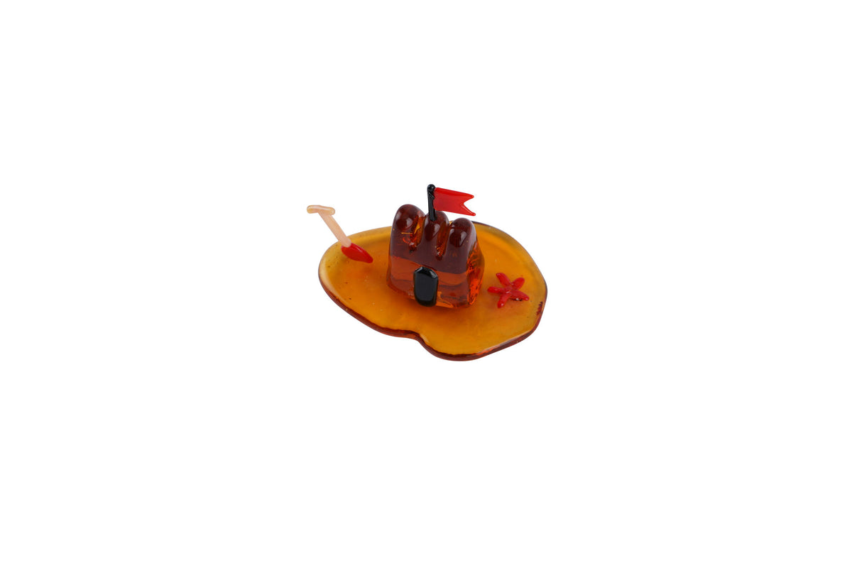 Artisan Glass Sandcastle In Gift Box • Decoration • Ornament • Collectable • Home Decor