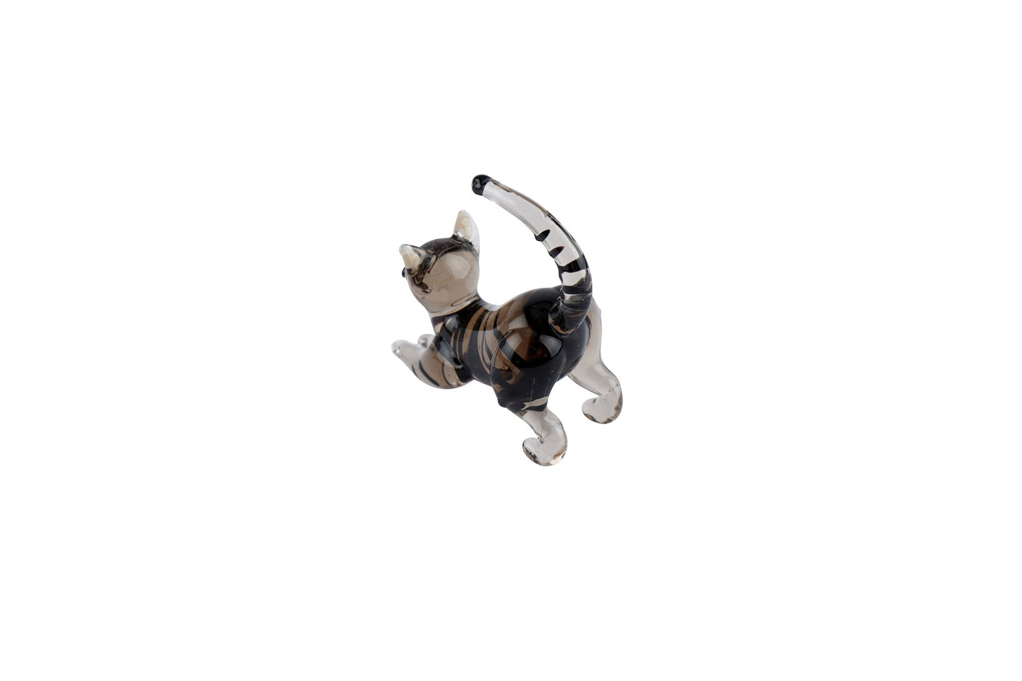 Artisan Glass Tabby Cat In Gift Box • Decoration • Ornament • Collectable • Home Decor