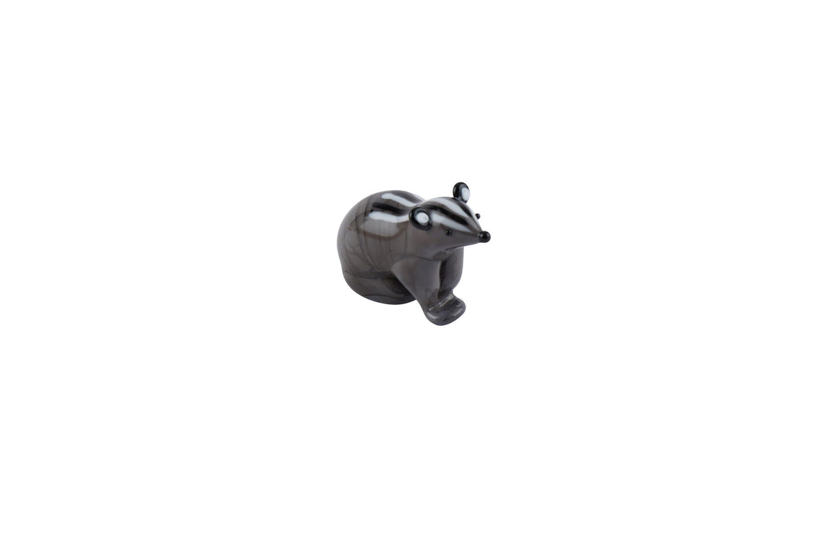 Artisan Glass Badger In Gift Box • Decoration • Ornament • Collectable • Home Decor