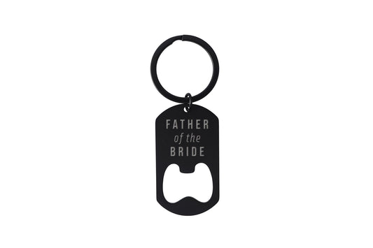 Black Metal Bottle Opener Keyring | Father Of The Bride | Groomsman Gift