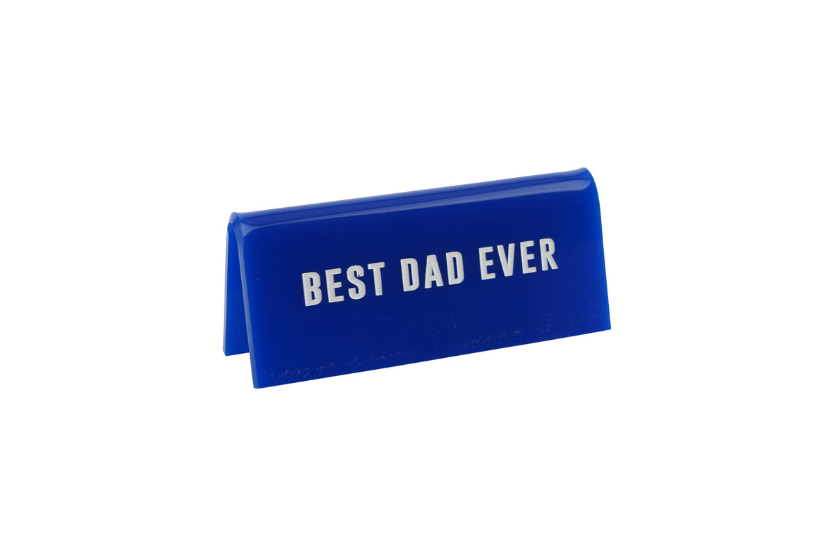 Blue Acrylic Desk Sign 'Best Dad Ever'