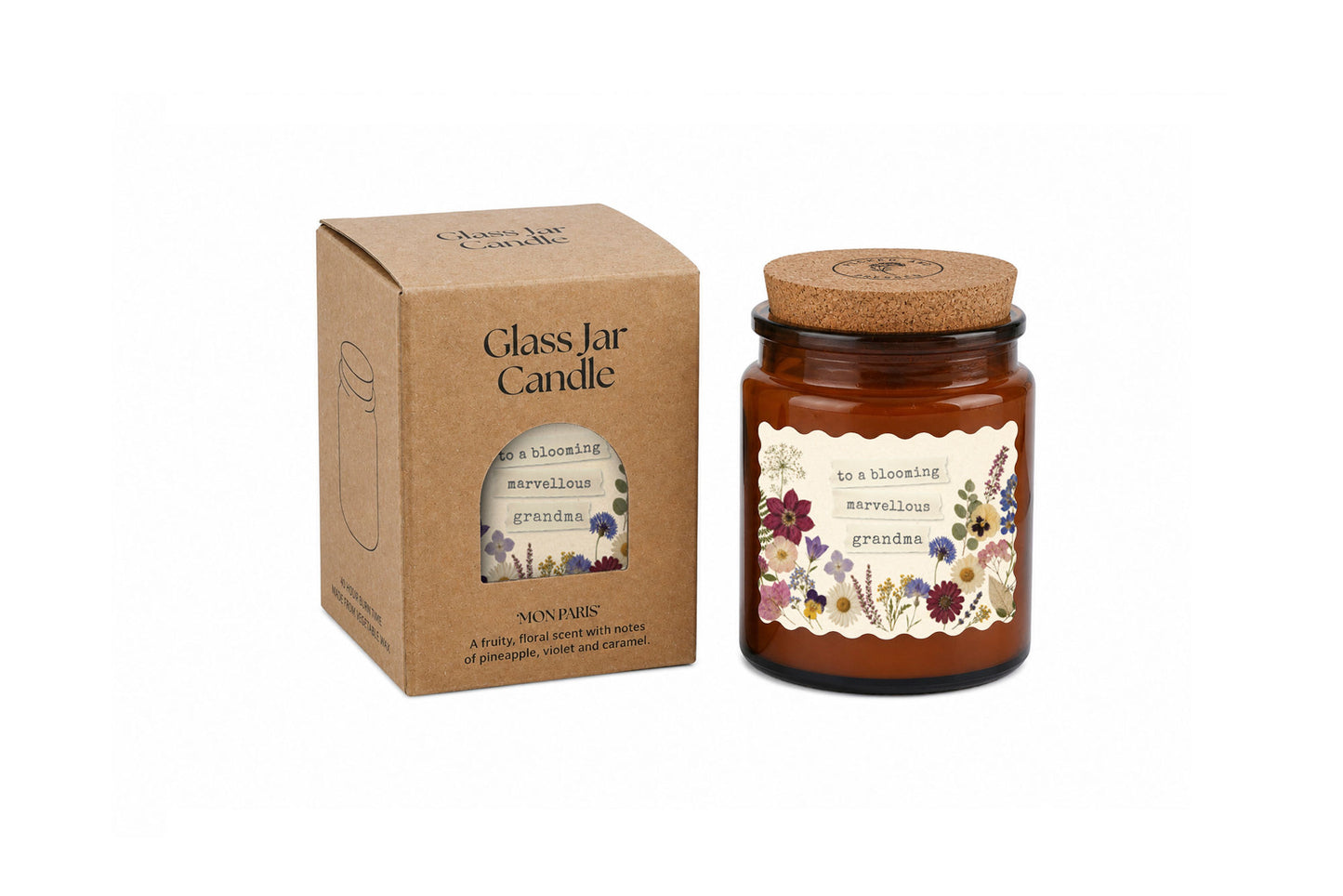 Large Scented Brown Candle 'Blooming Marvellous Grandma' | Homeware | Home Decor