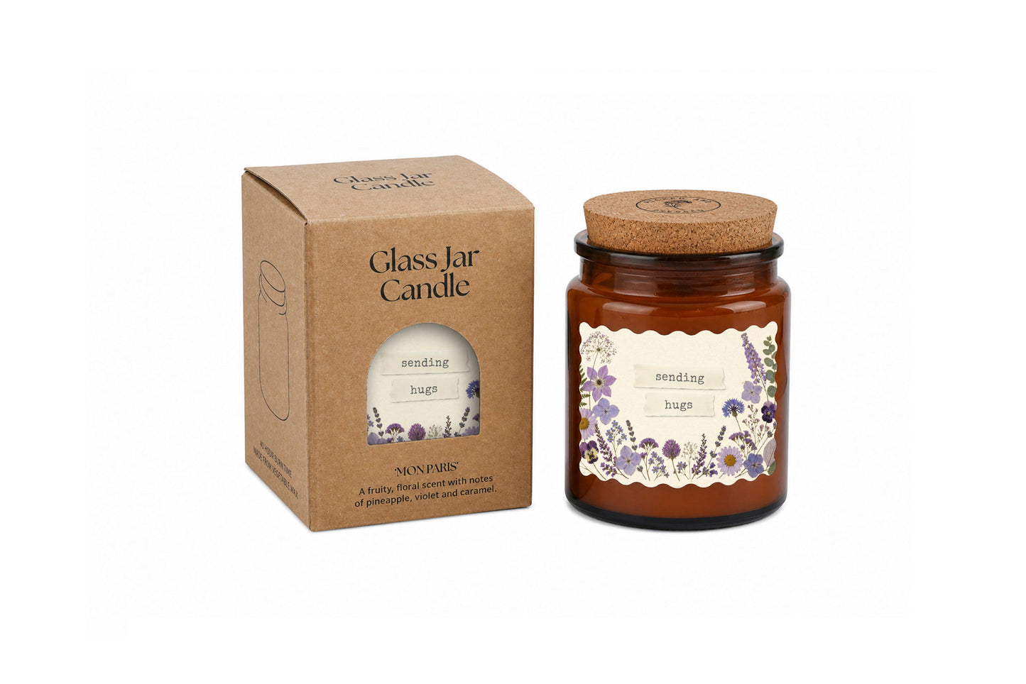 Large Scented Brown Candle 'Sending Hugs' | Homeware | Home Decor