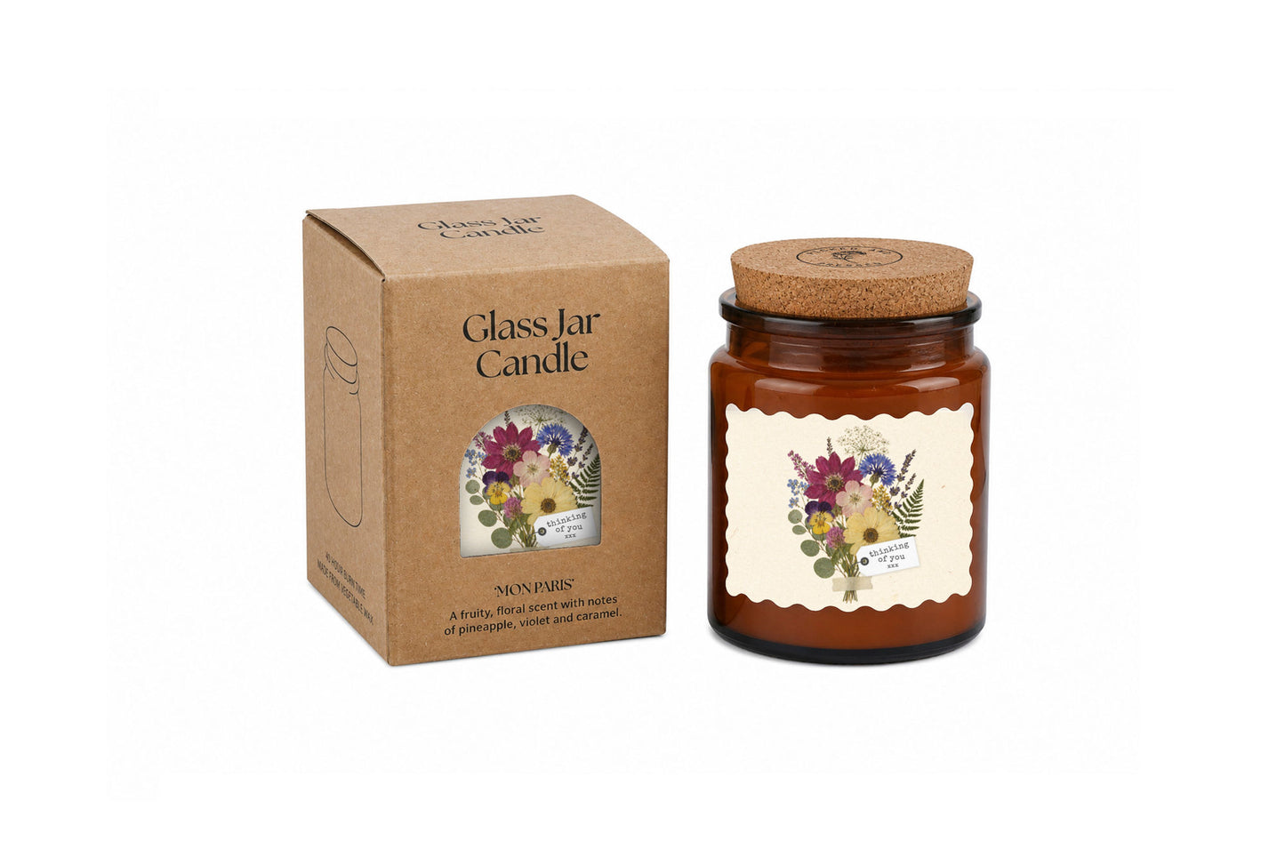 Large Scented Brown Candle 'Thinking Of You' | Homeware | Home Decor