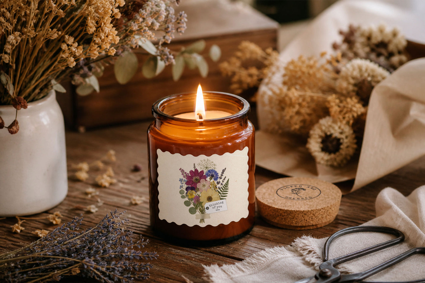 Large Scented Brown Candle 'Thinking Of You' | Homeware | Home Decor