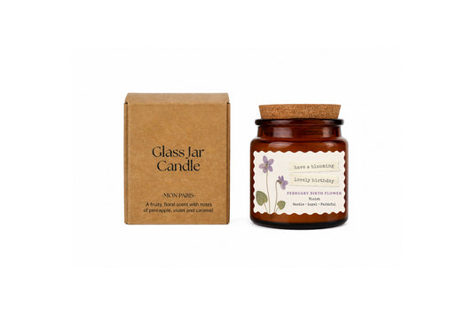 Small Scented Brown Candle 'February Birth Month' | Homeware | Home Decor
