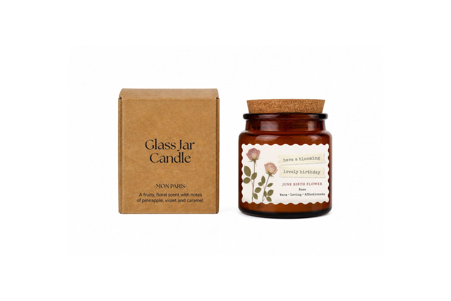 Small Scented Brown Candle 'June Birth Month' | Homeware | Home Decor